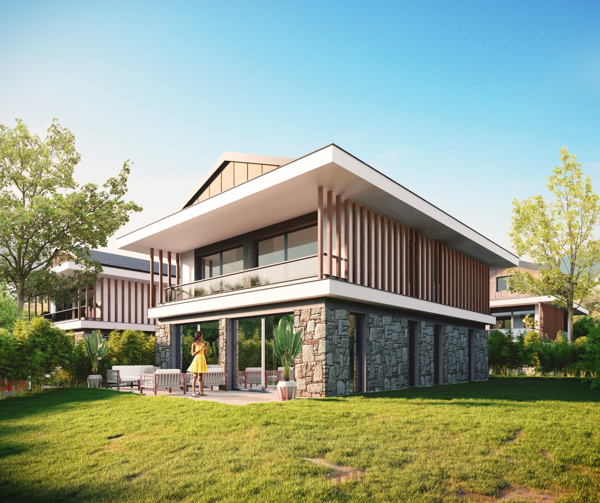 Villa contemporaine Léman Collection, architecture bois et pierre dans le bassin lémanique